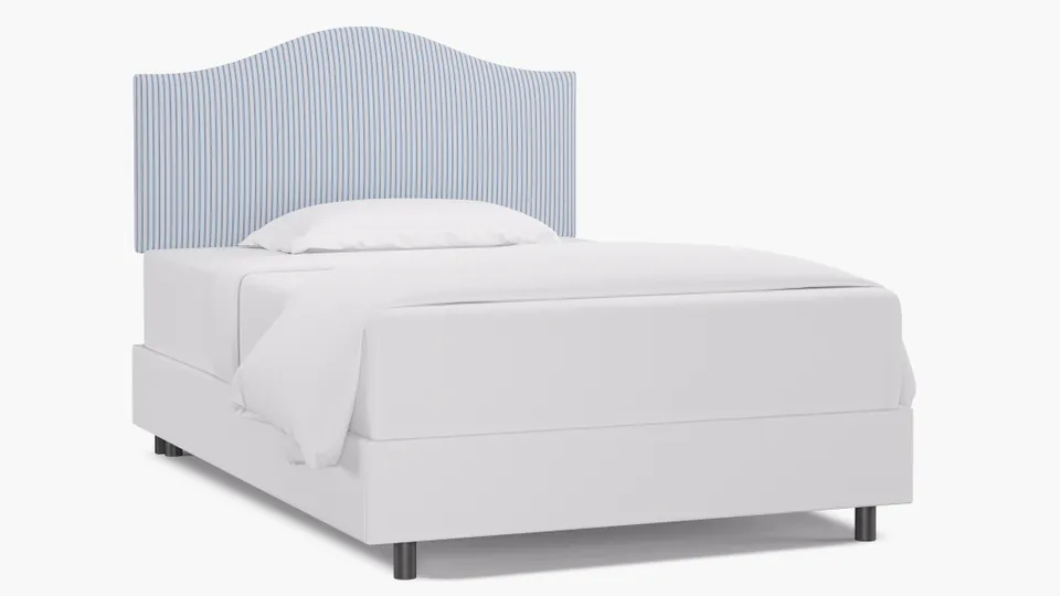 Camelback Headboard, Cornflower Classic Ticking Stripe, Full