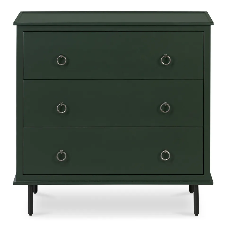 Reagan 3 Drawer Nightstand Deep Green