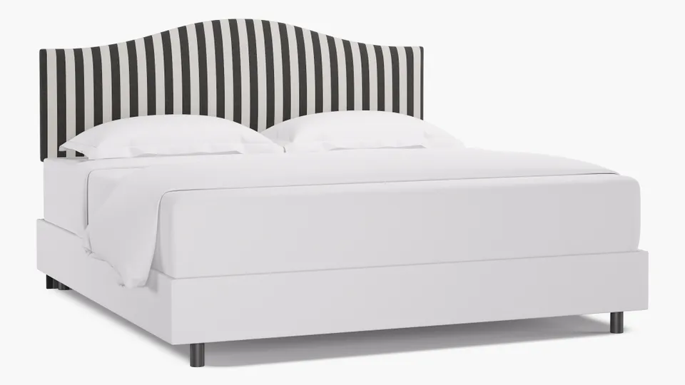 Camelback Headboard, Ink Cabana Stripe, King