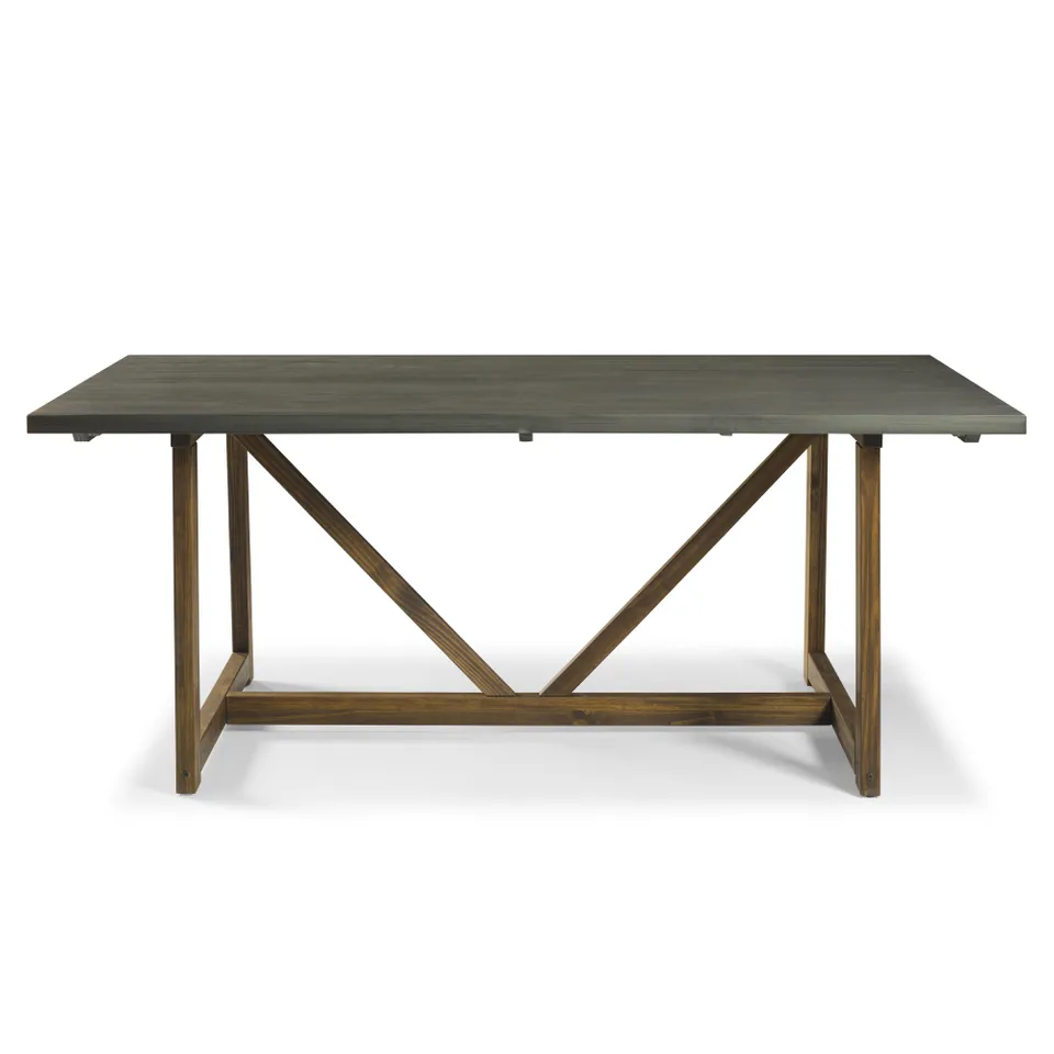 Brennan 72" Solid Wood Trestle Dining Table - Grey/Brown