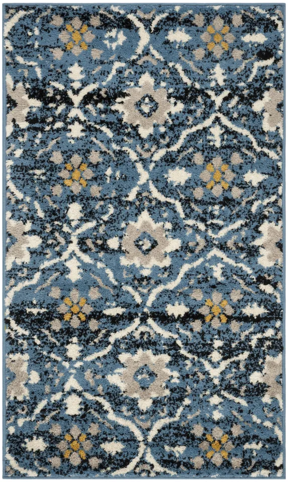 Arlo Home Woven Area Rug, AMS113M, Blue/Cream,  4' X 6'