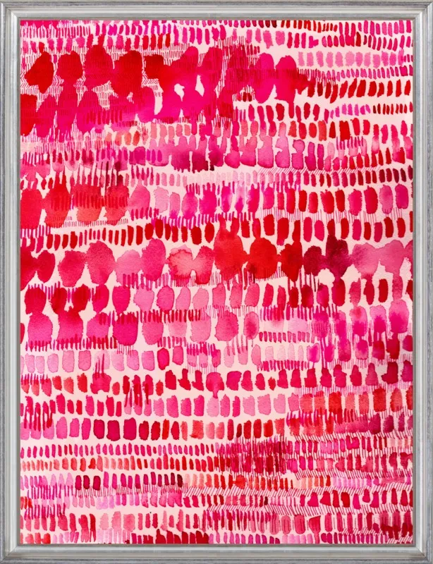 Pink and Red Watercolor Patterns Wall Art  by Paula Mills for Artfully Walls