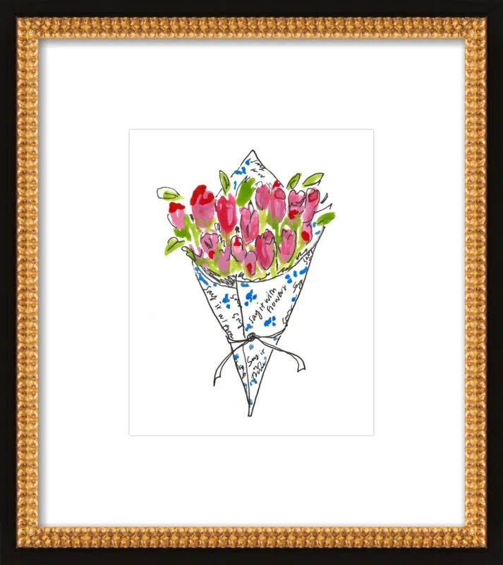 Bodega Flowers in Blue and Pink by Larsen McDowell for Artfully Walls