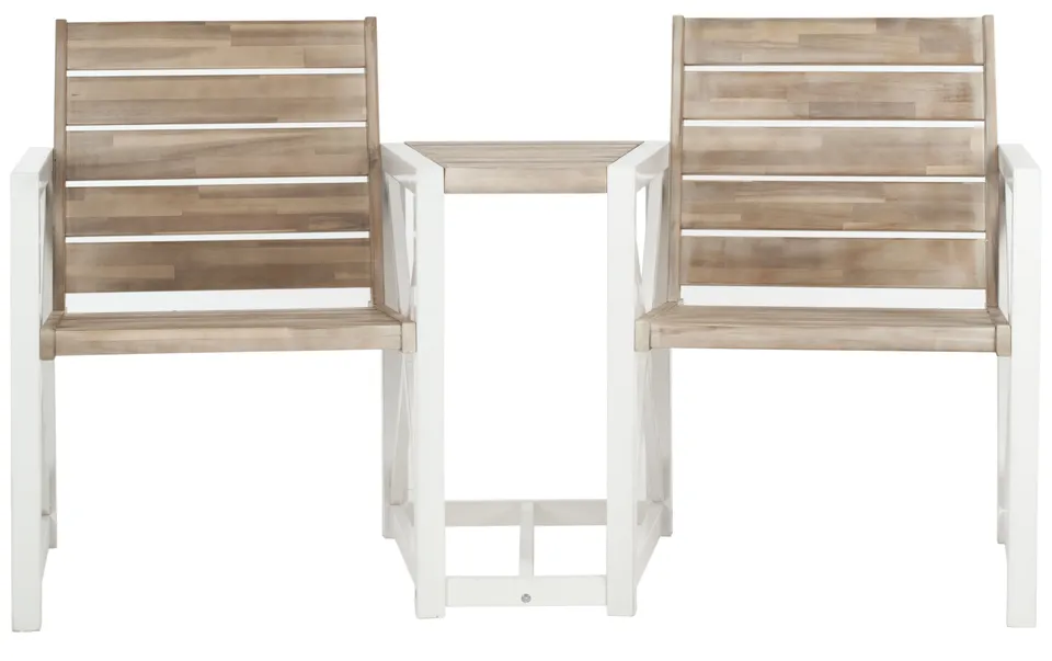 Jovanna 2 Seat Bench - White/Oak