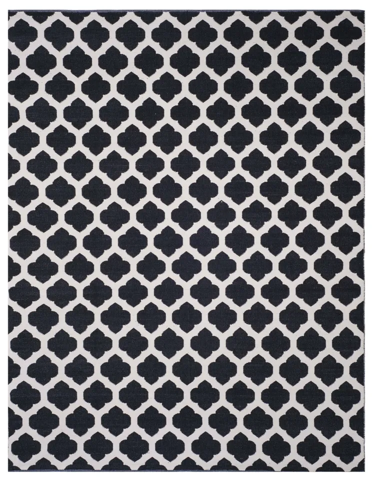 Arlo Home Hand Woven Area Rug, MTK723D, Black/Ivory,  8' X 10'