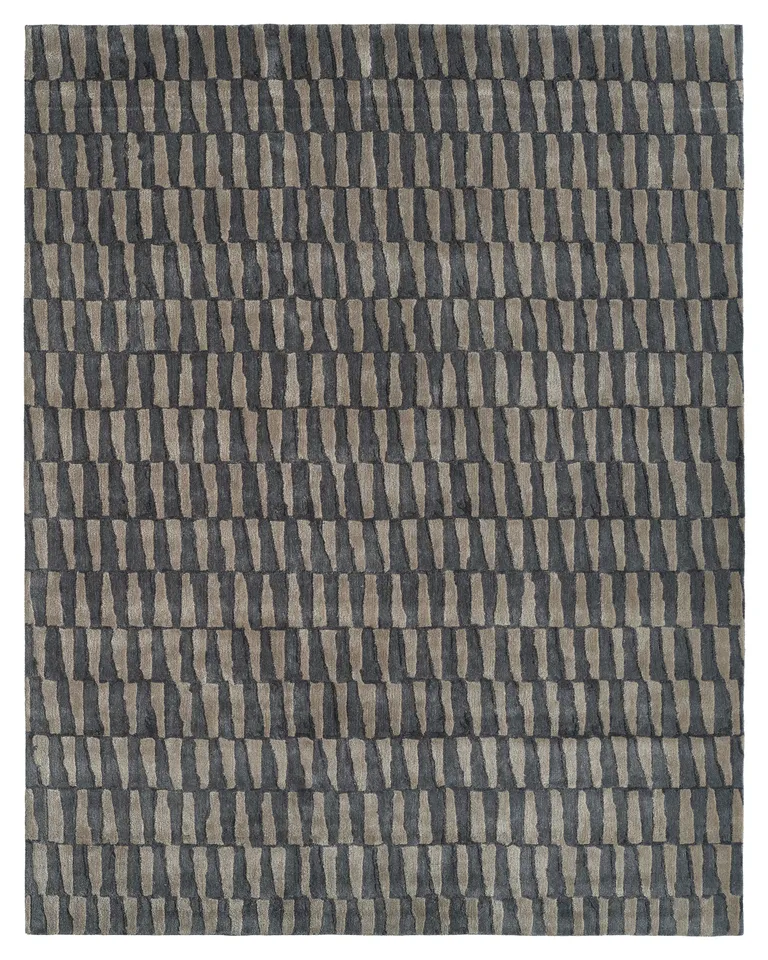 Roswell SVA01 Tufted Striped Blue/Tan Area Rug (7'9"X9'9")