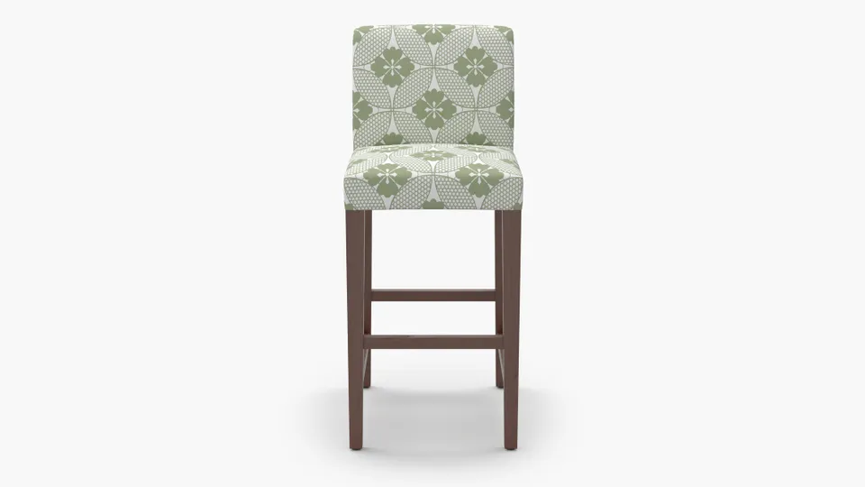 Signature Dining Bar Stool, Sage Solaire, Walnut Square Tapered Leg