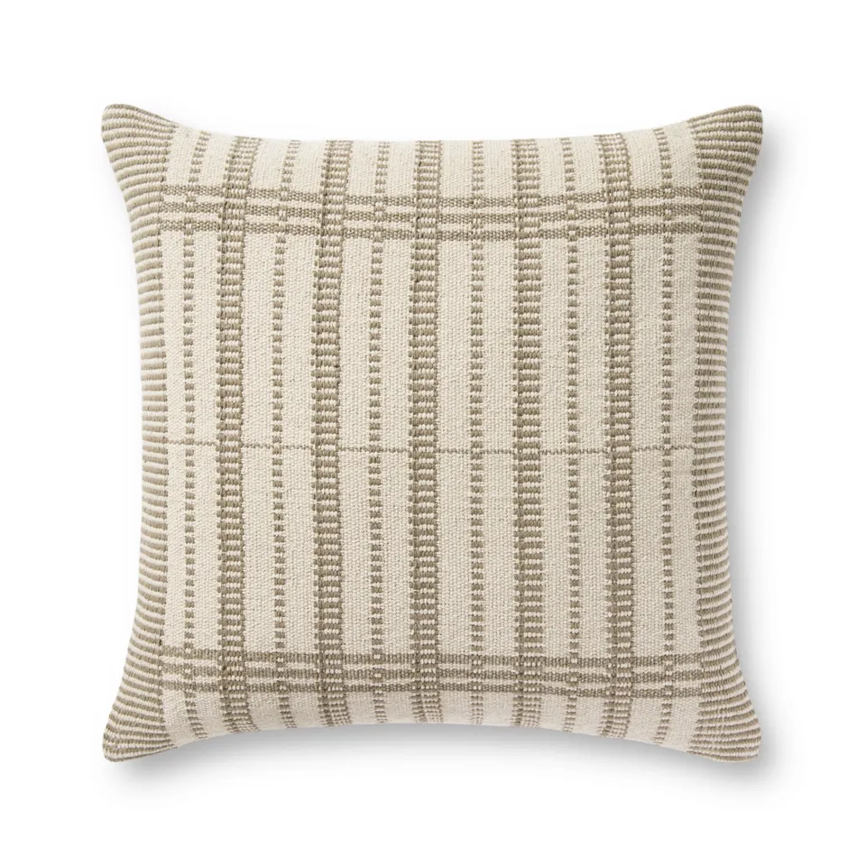 PMH0037 Sage / Beige 22'' x 22'' Pillow Cover w/Poly