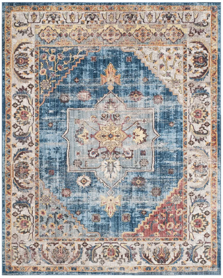 Arlo Home Woven Area Rug, BTL349C, Blue/Ivory,  9' X 12'