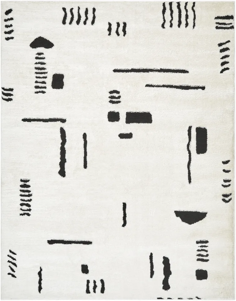 Freud Beige Indoor 5'3" x 7' Machine Woven Rug