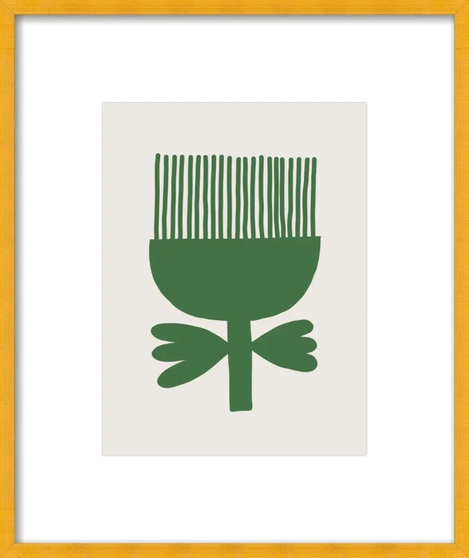Green flower by Jessica Nielsen for Artfully Walls