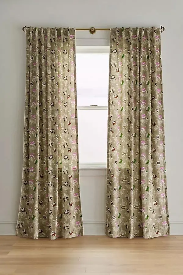 Nani Velvet Printed Floral Curtain