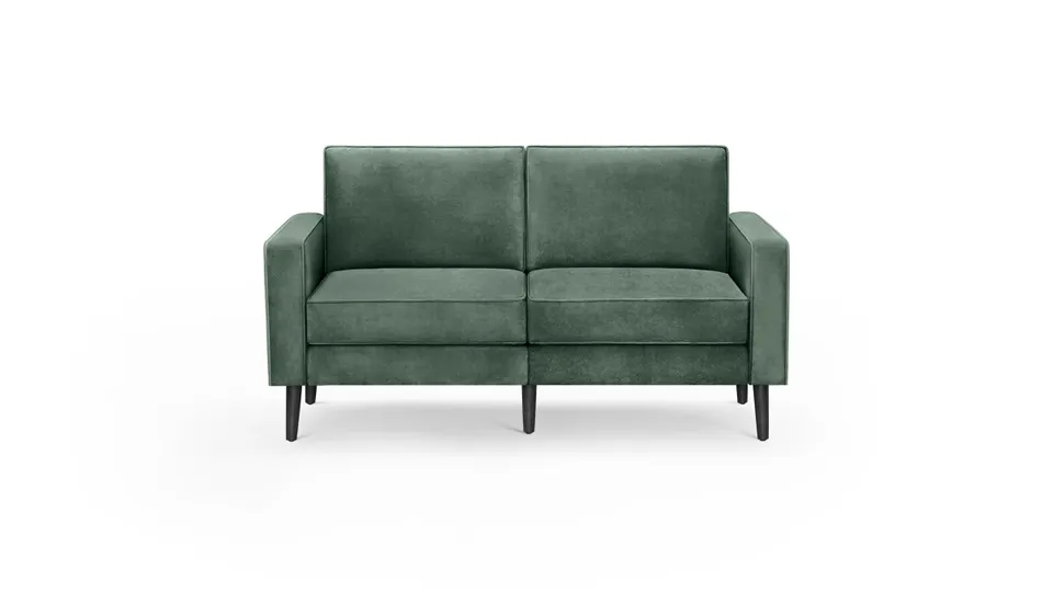 Nomad Velvet Loveseat - Jade - Performance Velvet / Ebony - Wood