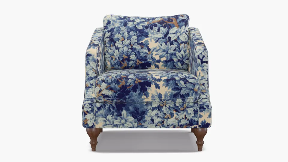 Slope Arm Chair, Limoges Bois De Chene, Walnut Turned Wood Leg