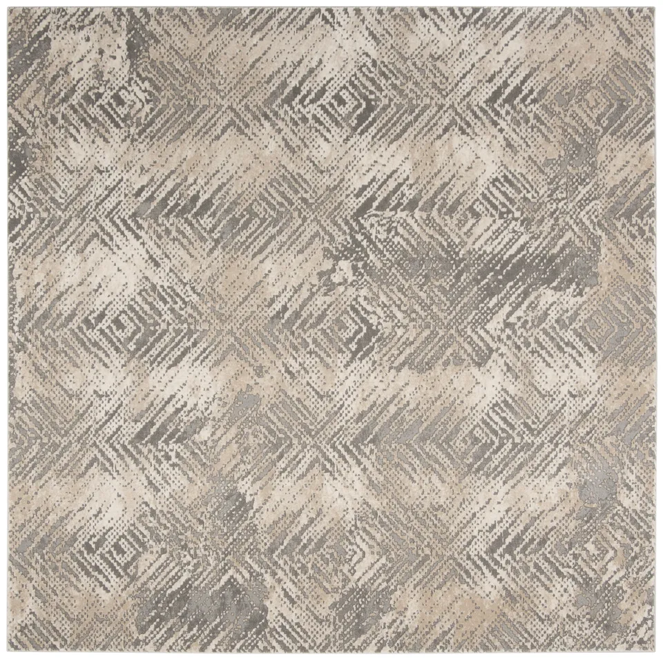 Arlo Home Woven Area Rug, MDW338A, Ivory/Grey,  6' 7" X 6' 7" Square