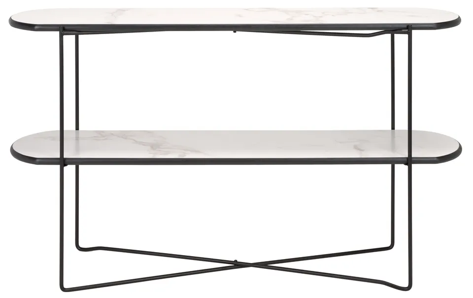 Marlee Console Table - White Faux Marble / Black