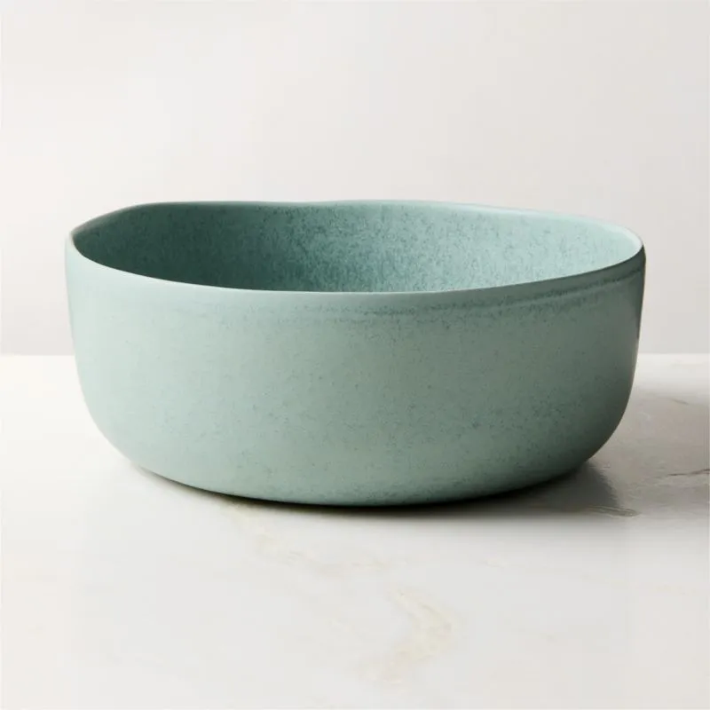 Drift Light Teal Serving Bowl with Reactive Glaze
