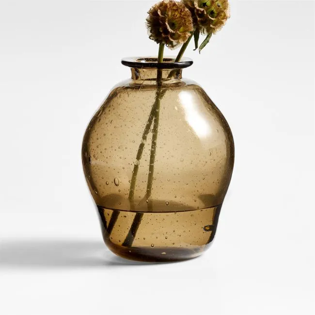 Eider Brown Glass Bud Vase 6.5"
