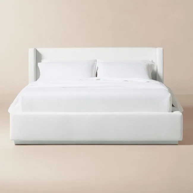 Russell Ivory Performance Chenille Upholstered King Storage Bed