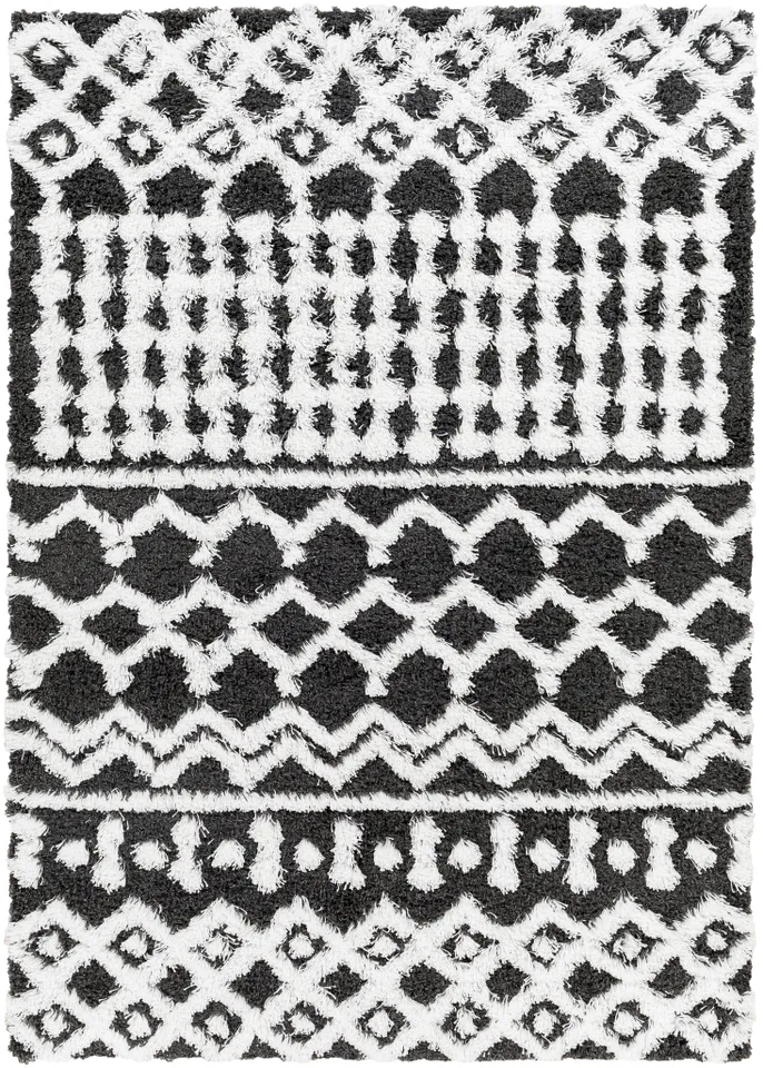 Urban Shag Black Indoor 5'3" x 7'3" Machine Woven Rug