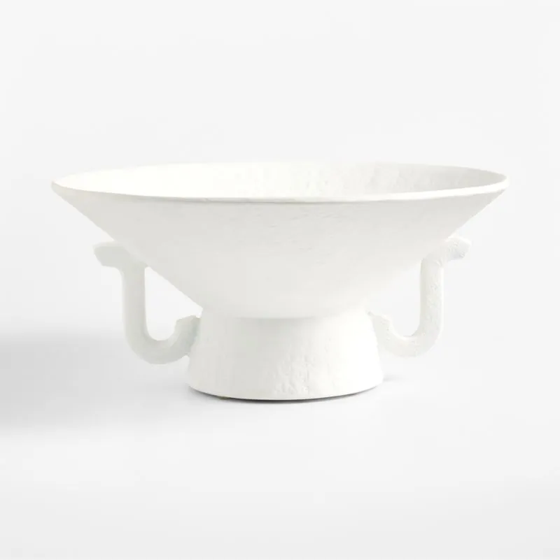 Vale White Fiberstone Footed Decorative Bowl