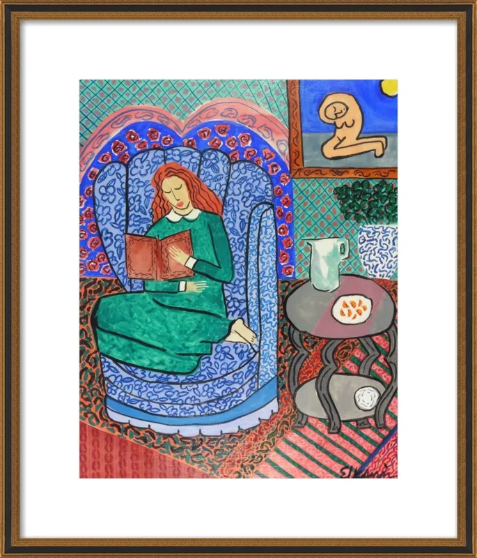 Red Headed Reader by Linda Elksnin for Artfully Walls