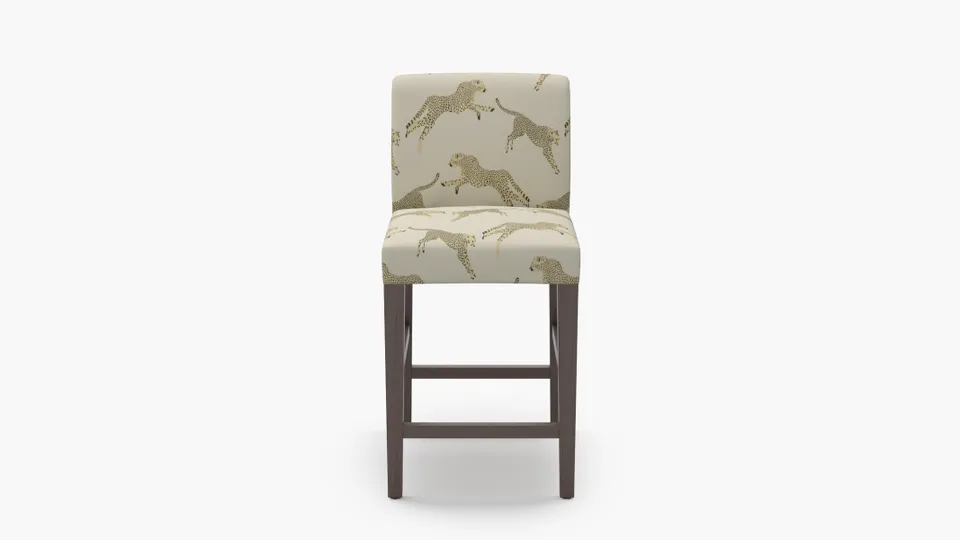 Signature Dining Counter Stool, Desert Cheetah, Espresso Square Tapered Leg