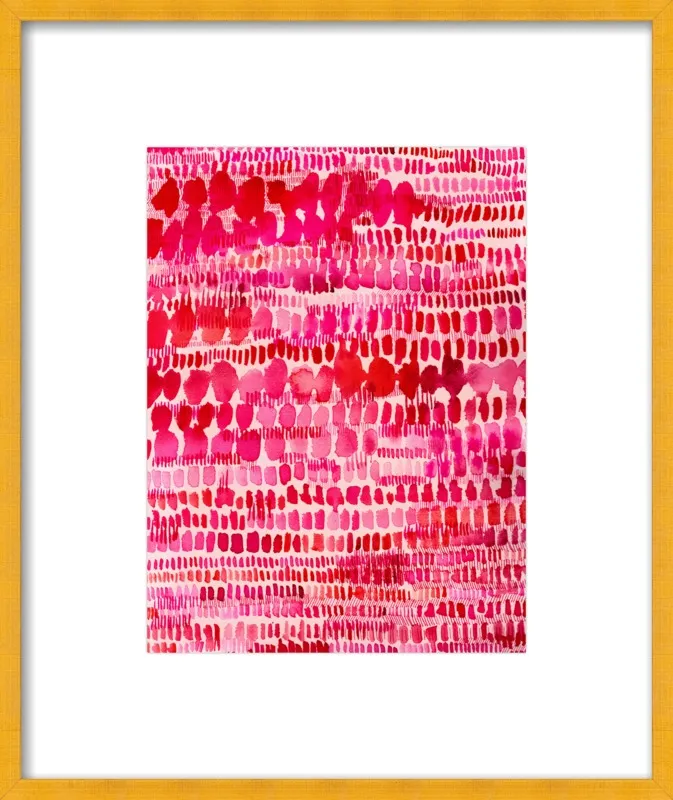Pink and Red Watercolor Patterns Wall Art  by Paula Mills for Artfully Walls