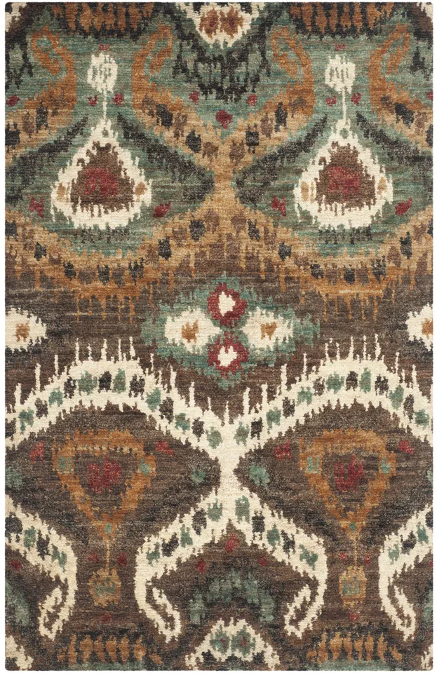 Arlo Home Hand Knotted Area Rug, TGR521A, White/Multi,  5' X 8'