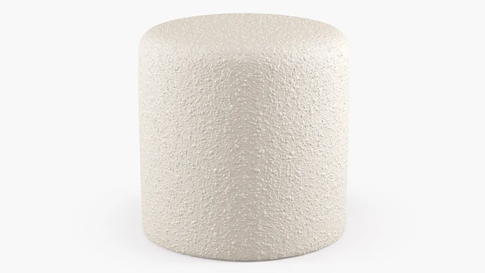 Drum Ottoman, Snow Boucle