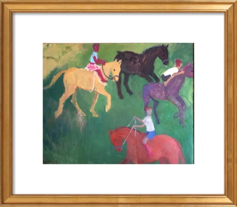 Four Horses, Three Riders by Megan Williamson for Artfully Walls