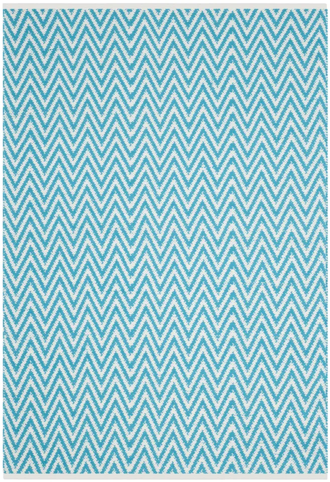 Arlo Home Hand Woven Area Rug, MTK812H, Turquoise/Ivory,  5' X 7'