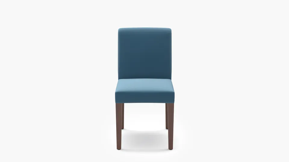 Signature Dining Chair, French Performance Plush Velvet, Walnut Square Tapered Leg