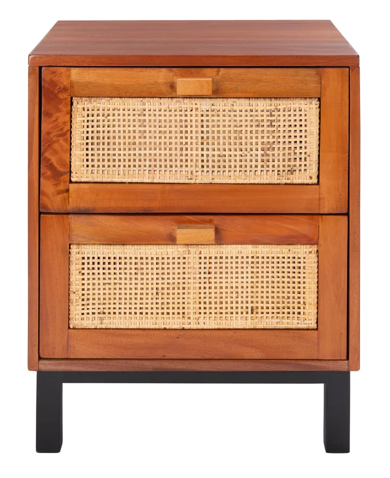 Erica 2 Drawer Nightstand - Natural / Black