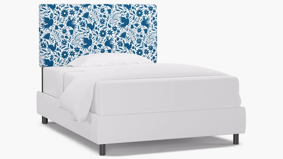 Square Back Headboard, Cerulean Frida, Full