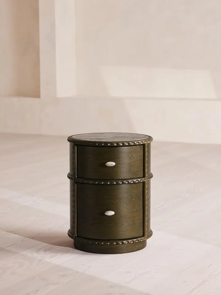 Pietro Bedside Table, Brazilian Quartzite