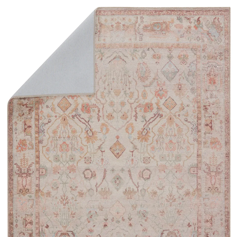 Avin Oriental Blush/ Blue Runner Rug (2'6"X7'6")