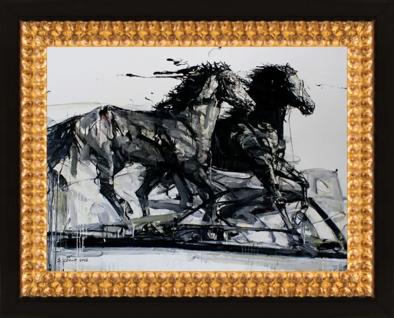 Black Stallions by Shao Y. Zhang for Artfully Walls
