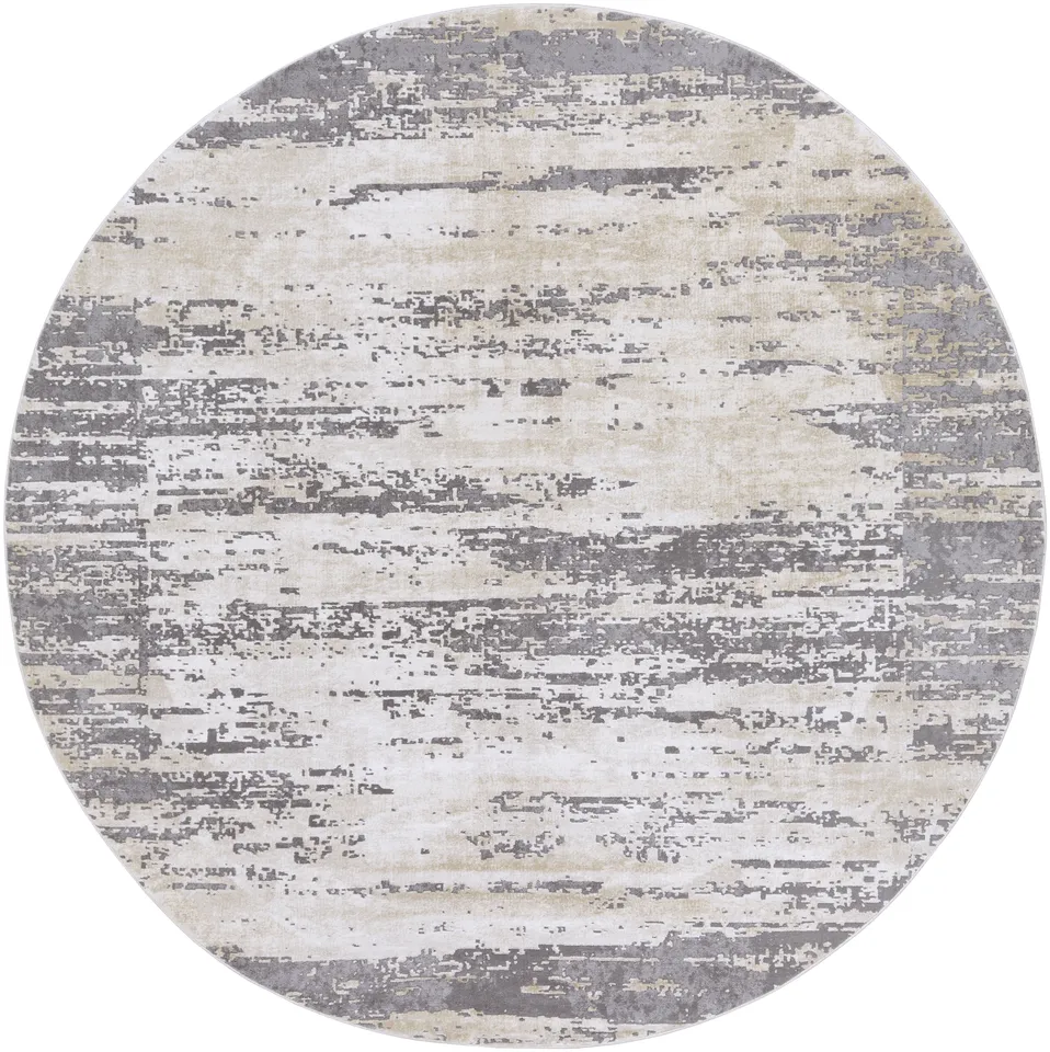 Tibetan Beige Indoor 7'10" x 7'10" Machine Woven Rug