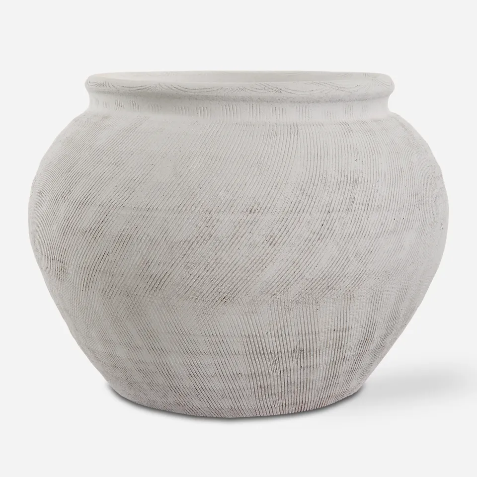 Floreana Round White Vase