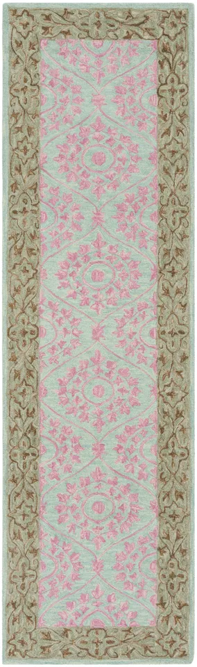 Arlo Home Hand Hooked Area Rug, SZN103A, Taupe/Pink,  2' X 3'