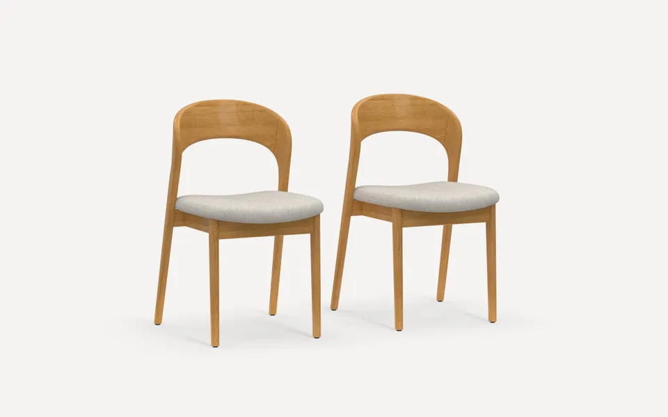 Sonnet Dining Chairs (Set of 2) - Papyrus/Oak