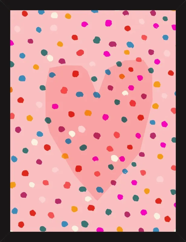 Rainbow Dotty Heart by Paula Mills for Artfully Walls