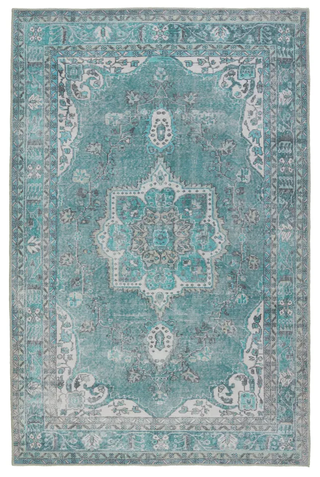 Kate Lester + Tamara Medallion Teal/ Green Area Rug (7'6"X10')
