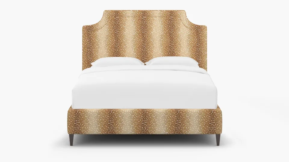 Deco Bed, Faline, Espresso Square Tapered Leg, Queen