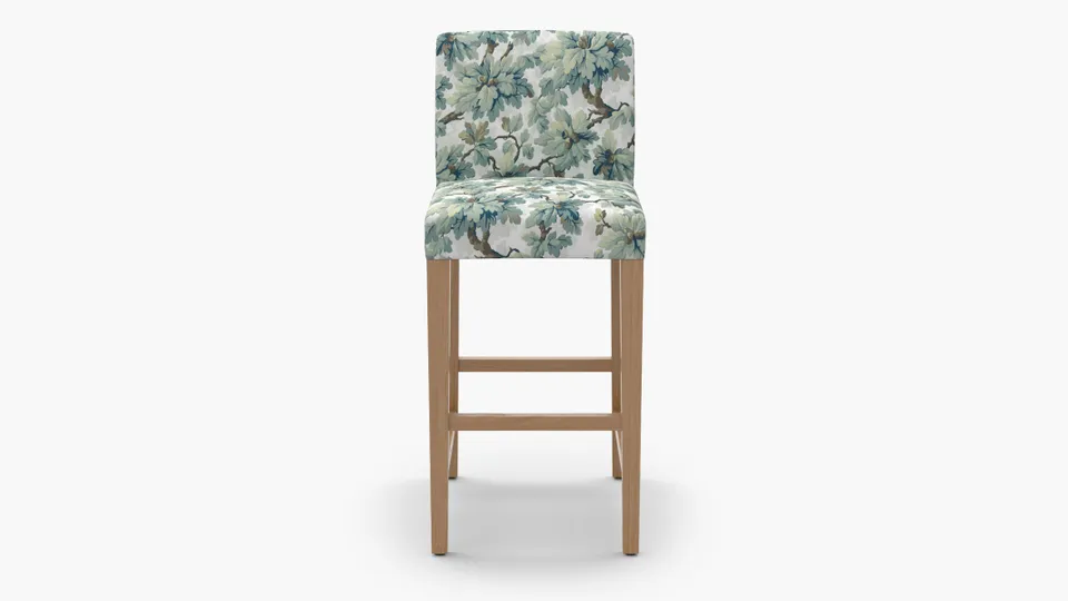 Signature Dining Bar Stool, Sage Woodland, Natural Square Tapered Leg