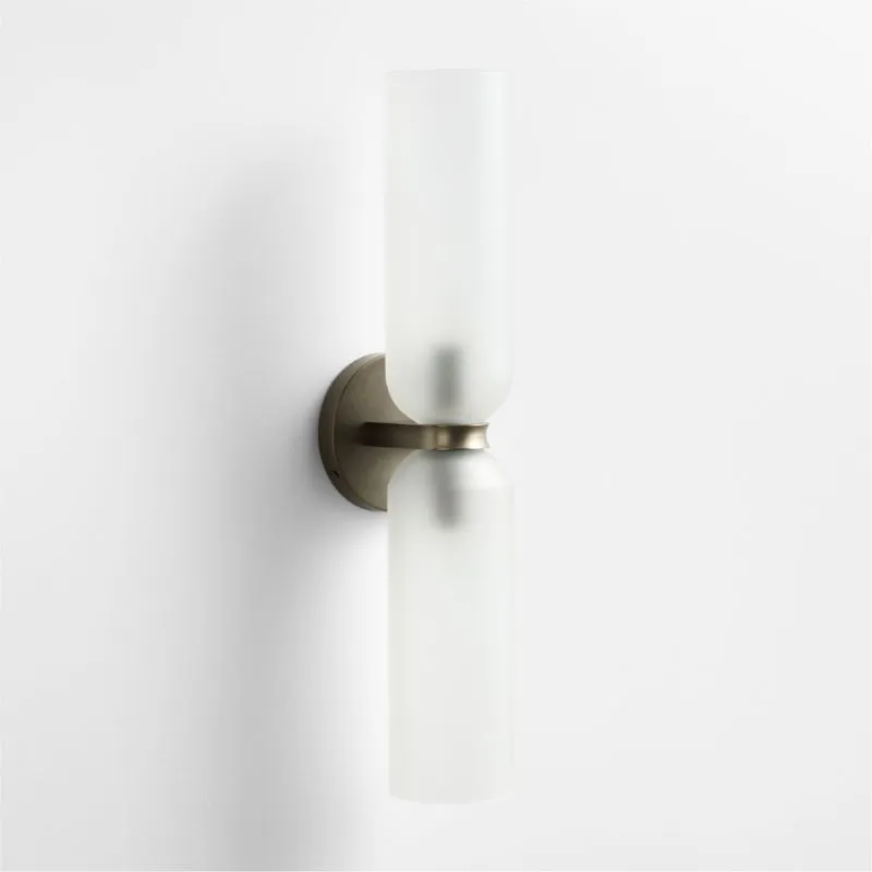 Velato Pewter and Glass Wall Sconce Light Set of 2