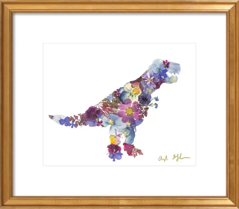 Pressed Flower T-Rex by Ayla Graham for Artfully Walls