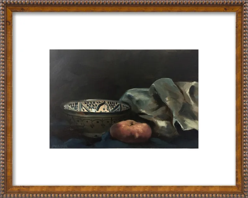 Wild peach with a painting rag by Philine van der Vegte for Artfully Walls