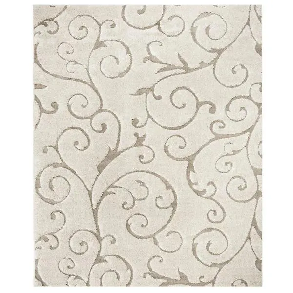 Coastal Shag Scrollwork Plush Area Rug